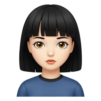 Blackeyes Girl with black bob hair and bang sticker