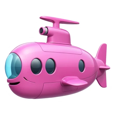 pink mini single submarine in cartoon  sticker