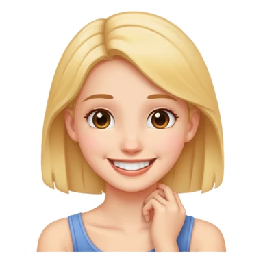 Girl holding her neck and smiling  sticker