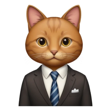Neko with suit and tie brown cat sticker