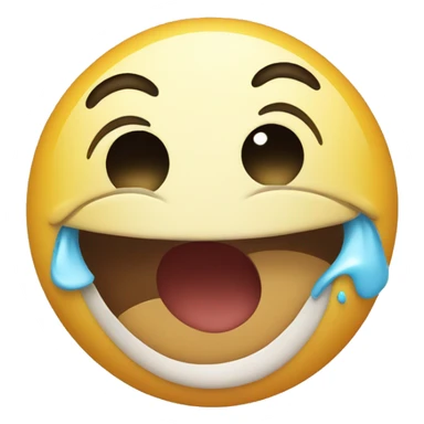 Laughing emoji with crying eyes and big forehead sticker