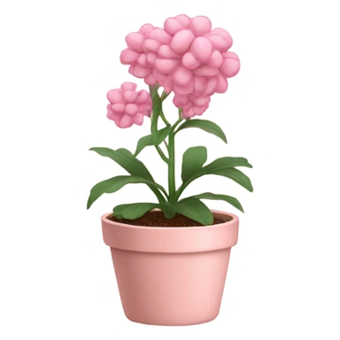 Pink plant in pale pink pot sticker