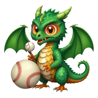 A dragon eating an owl with baseballs sticker