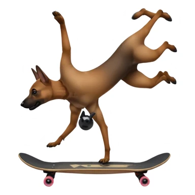 Belgian Malinois doing a handstand on a skateboard that’s balancing on a bottle of alcohol  sticker