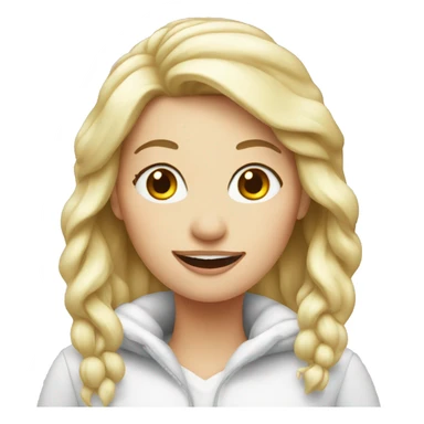 Blond lady as a snowman  sticker