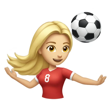 blond woman spinning a soccer ball on her hands sticker