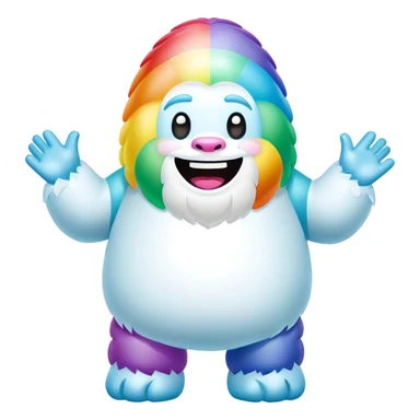 easter rainbow inflatable bouncy yeti sticker