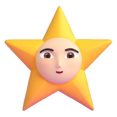determined star with strong eyebrows in a night sky sticker