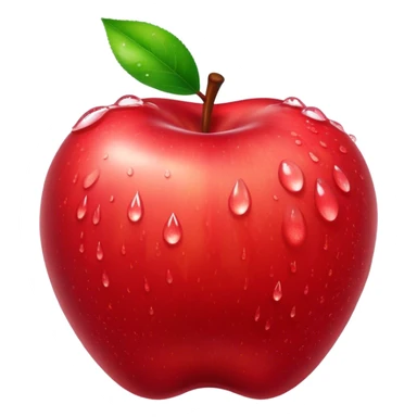 Cinematic Realistic Apple Emoji, Fresh and vibrant, with a crisp, red skin glistening with droplets of water. The smooth, shiny surface catches the light, while the green stem adds a natural touch. Soft glowing outline, capturing the essence of health, sweetness, and freshness in a crisp apple! sticker