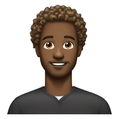 black guy in his 20's light brown skin curly hair a goatee but not full light eyes and nice eyebrows and long lashes sticker