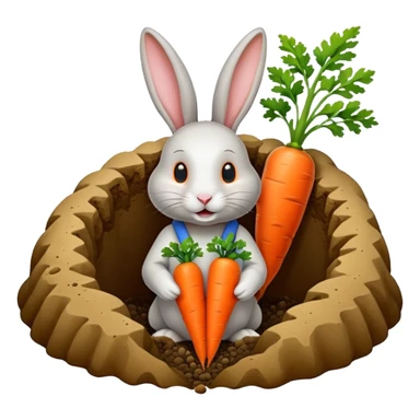 Rabbit burrow, carrot outside sticker