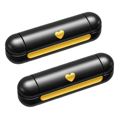 Minimalistic futuristic black medicine pills pack emoji, metallic black and white, reflective sleek surfaces, flat vector design, high-tech clean UI icon sticker