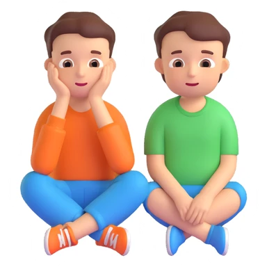 sad boy and happy sticker