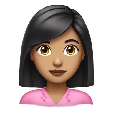 Latin girl with bacl hair, attorney pink accessories  sticker