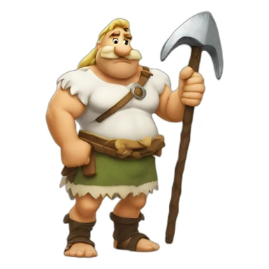 Obelix avec un gros ventre sticker