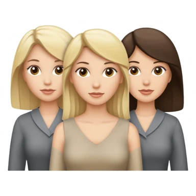 Three women blonde brunette gray sticker