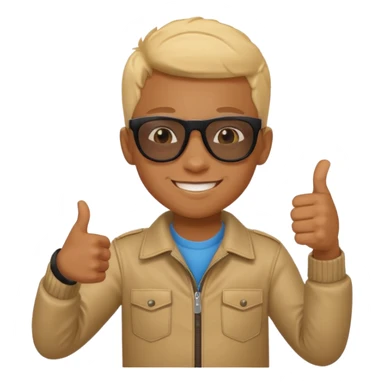 Creat light black kid with this "👍, 👈, 😀, 😎, reaction sticker