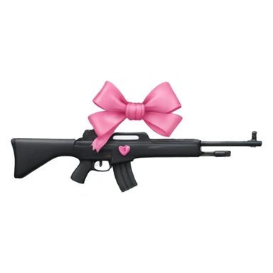 rifle with pink bow sticker