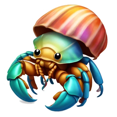 Hermit crab with a colorful shell sticker