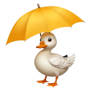 Duck holding white umbrella sticker