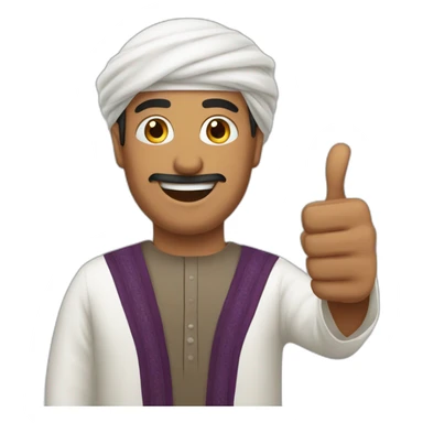 Omani man thumbs up sticker