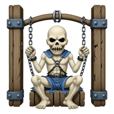 iron maiden monster Eddie  in a medieval torture device - cover x factor sticker