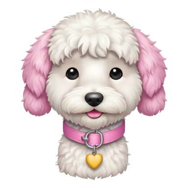 white labradoodle dog pink collar sticker