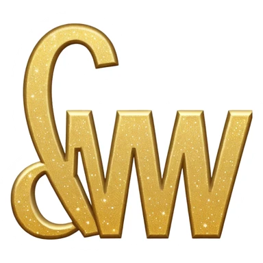 The word wonderful with glitter sticker