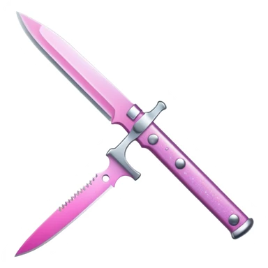 Pink ombre knife with glitter sticker