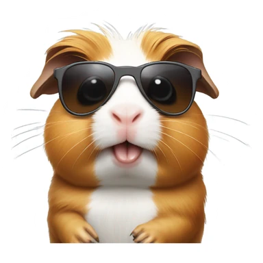 Guinea pig with sunglasses making a Shaka sing with hand sticker