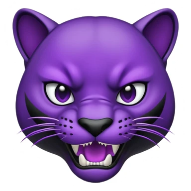 Aggressive Panther emoji with black and purple coloring sticker