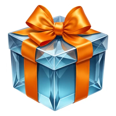 crystal gift box with orange ribbon sticker