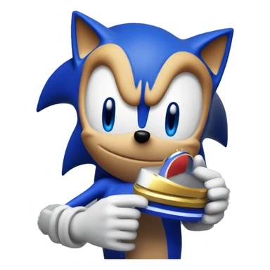 Sonic holds PS 5 in his hands sticker