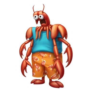 Lobster and swim short suffering  sticker