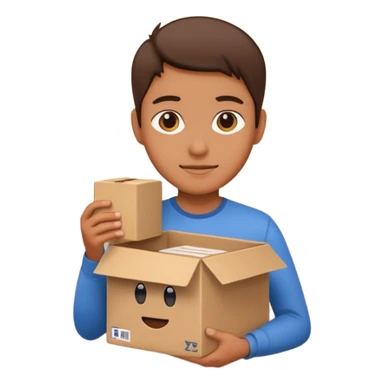 Person with a cardboard box  sticker