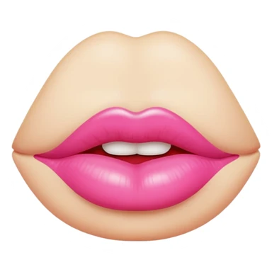 pink kissing lips sticker
