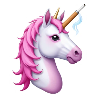 Unicorn with a cigarette at the horn and it’s holding a vape sticker