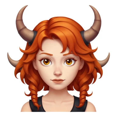 Cute ginger haired woman with demon horns  sticker