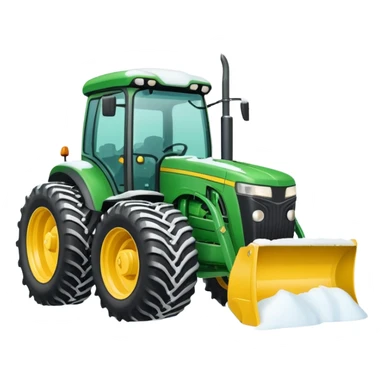 Bigger Green tractor with yellow blade pushing snow sticker