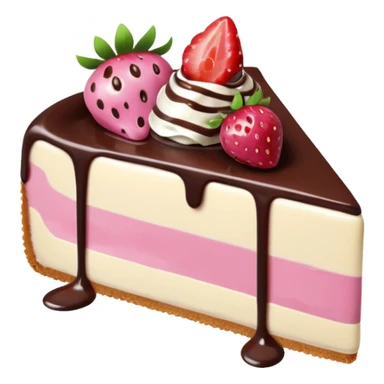 Pink Strawberry Cheesecake With Chocolate Syrup  sticker