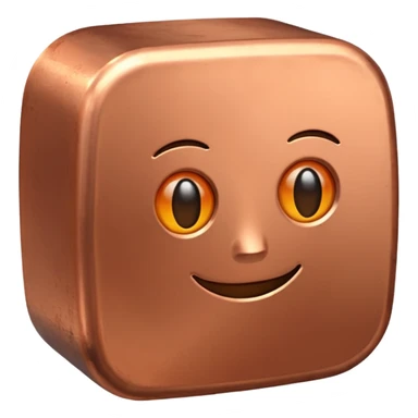 Create an Android-style emoji of a copper ingot. Make it simple, flat, and cartoon-like with solid copper colors, no shine, no reflections, and no realistic metallic effects. Keep the shapes clean and rounded in the style of modern Android emojis.
 sticker