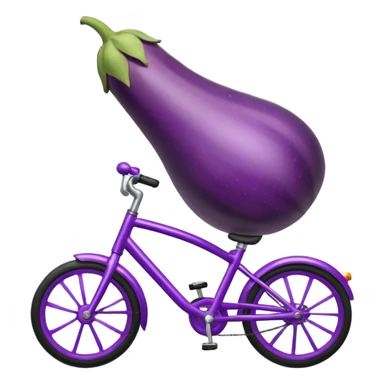 Eggplant riding a bike sticker