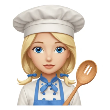 Sexy Long Blonde hair blue eyed female chef sticker