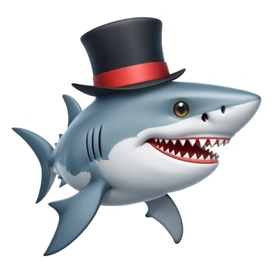 Shark with tophat sticker