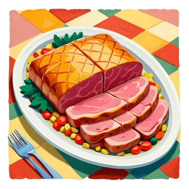 henry matisse style spam meat landscape sticker