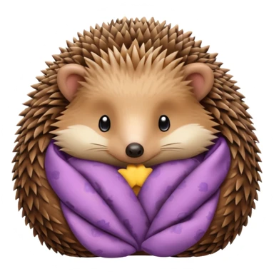hedgehog in pajama curled up sticker