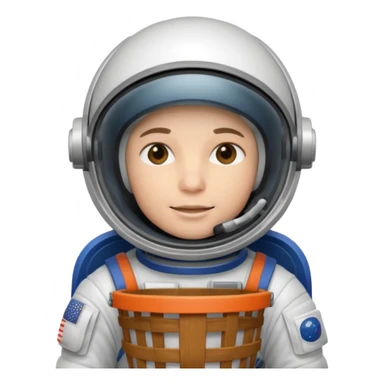 astronauta con casco cerrado, con canasta vacía sticker
