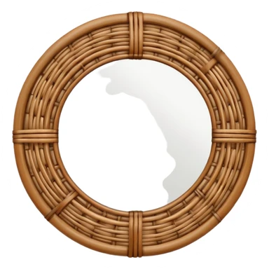 Rattan mirror sticker