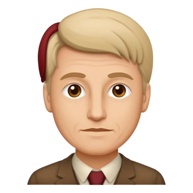 Imants Ziedonis, Latvian poet, portrait emoji style, no background sticker