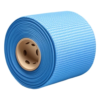 blue roll of fabric with digital pattern, smart fabric, high-tech textile sticker